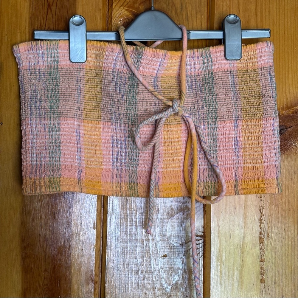 Universal Thread Plaid Multicolor Halter Top - Picture 4 of 6